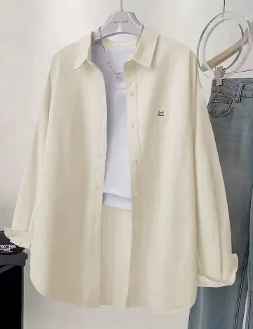 Camasa Oversize SHEIN, ecru