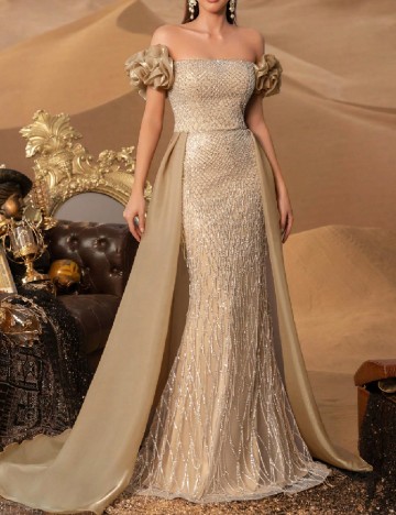 Rochie lunga Faeriesty, crem