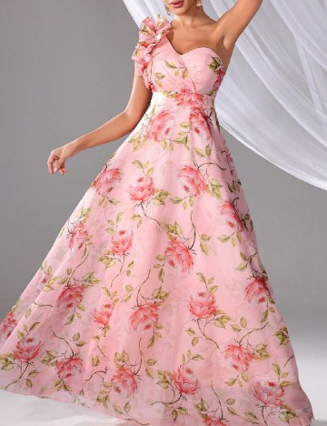 Rochie lunga Miss Tian Co, floral print