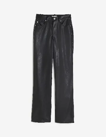 Pantaloni imitatie de piele H&M, negru