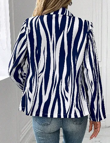 Blazer SHEIN, albastru/alb