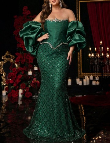 Rochie lunga SHEIN CURVE, verde