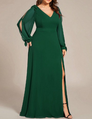 Rochie lunga Ever-Pretty Plus Size, verde