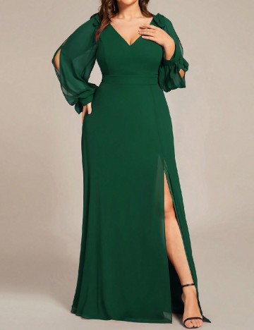 Rochie lunga Ever-Pretty Plus Size, verde
