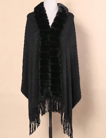 Poncho SHEIN, negru