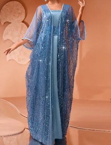 Set rochie si kimono AMILUCK, albastru