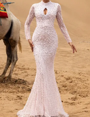 Rochie lunga Faeriesty, roz pal