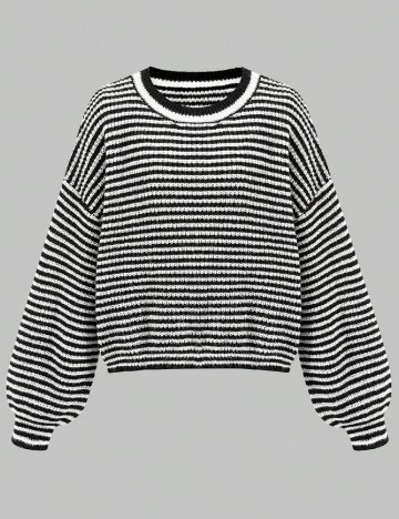 Bluza Oversize SHEIN CURVE, negru/alb