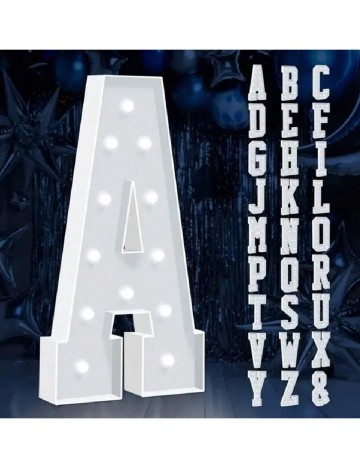 Accesoriu luminos litera A SHEIN, alb