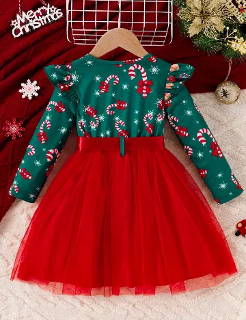 Rochie Shein Kids, rosu/verde