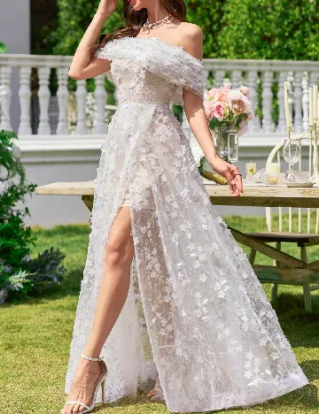 Rochie lunga UNITHORSE, alb