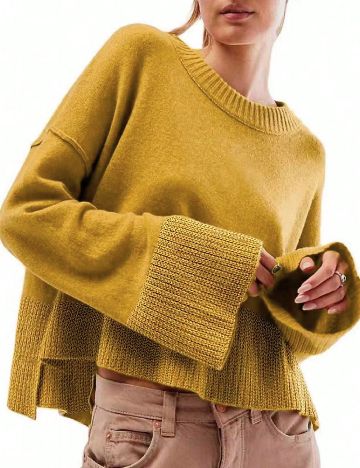 Pulover SHEIN CURVE, galben