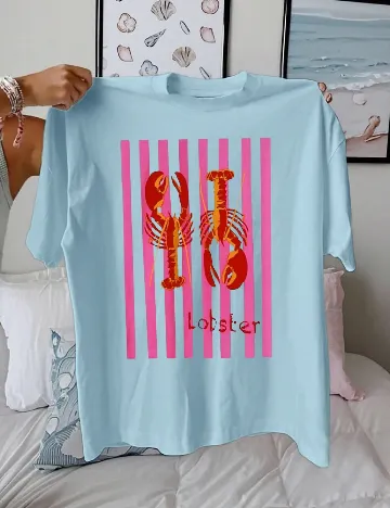 Tricou SHEIN, albastru deschis