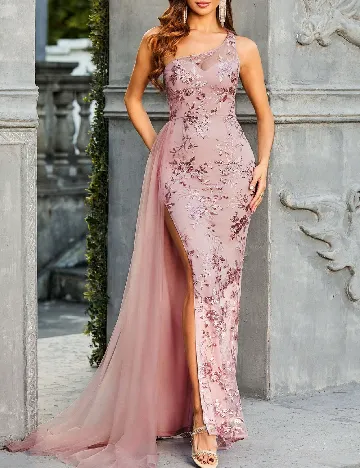 Rochie lunga Double Crazy, roz