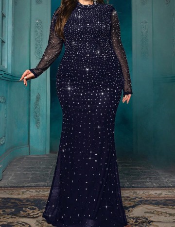 Rochie lunga SHEIN CURVE, bleumarin
