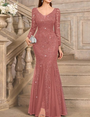 Rochie lunga Miusol, roz