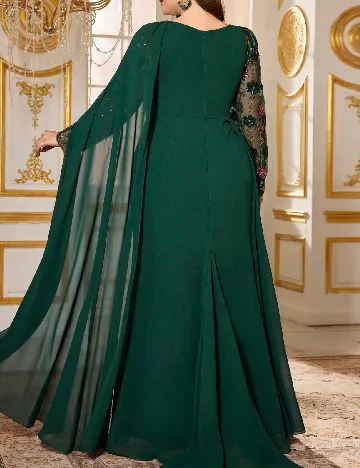 Rochie lunga Supgir Plus Size, verde