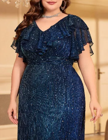 Rochie lunga UNITHORSE Plus Size, albastru