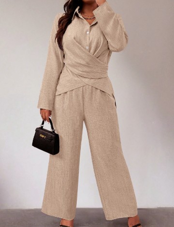 Compleu Oibili Plus Size, maro deschis