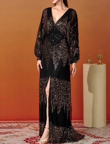 Rochie lunga Miss ord, negru