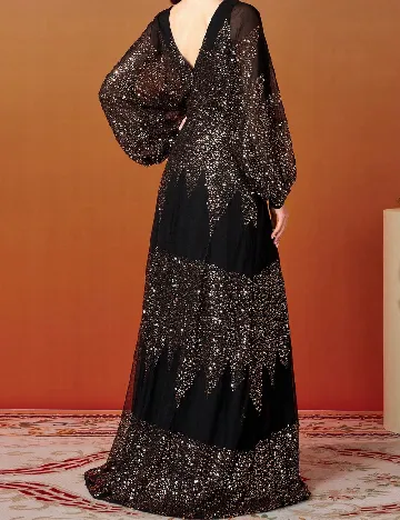 Rochie lunga Miss ord, negru