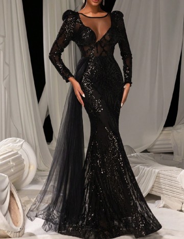Rochie lunga Faeriesty, negru