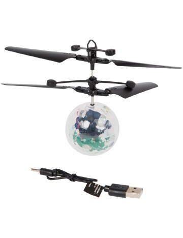 Glob disco zburător cu LED-uri Gear 2 play, negru