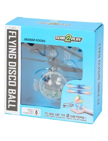 Glob disco zburător cu LED-uri Gear 2 play, negru