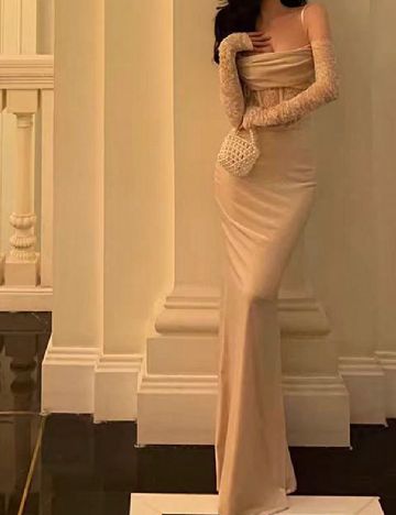 Rochie lunga SHEIN, crem
