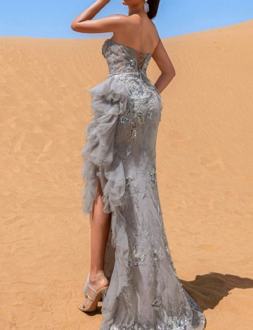 Rochie lunga Faeriesty, gri