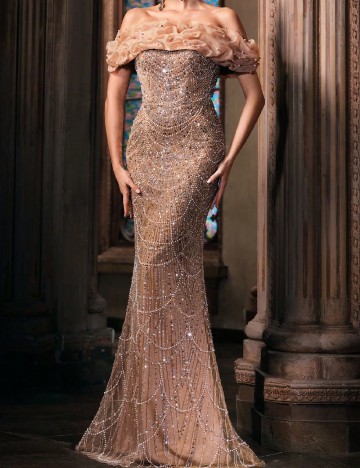 Rochie lunga SHEIN, crem