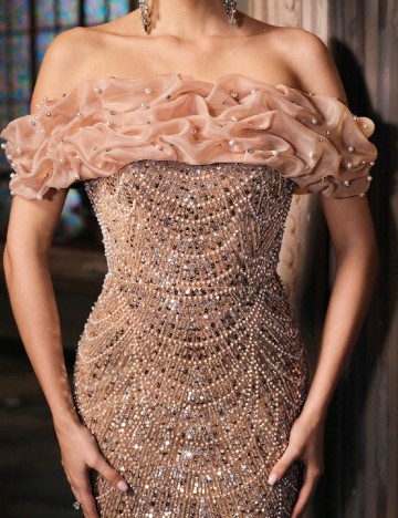 Rochie lunga SHEIN, crem