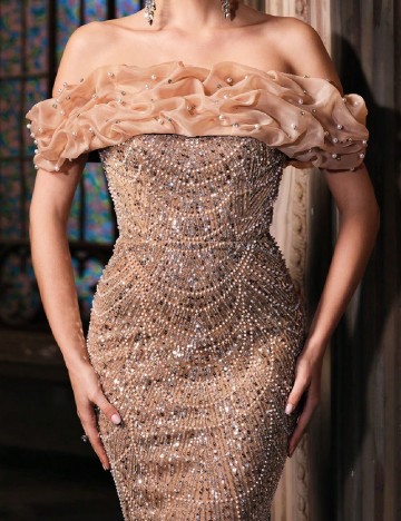 Rochie lunga SHEIN, crem