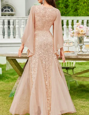 Rochie lunga Miusol, piersica