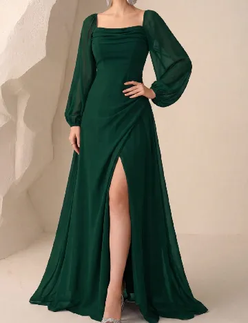 Rochie lunga UNITHORSE, verde inchis