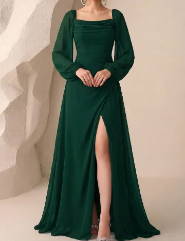 Rochie lunga UNITHORSE, verde inchis