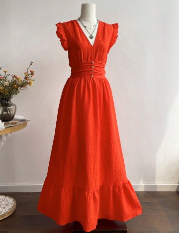 Rochie medie Rusttydustty, portocaliu