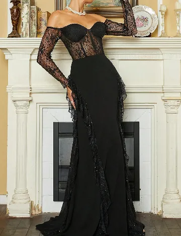 Rochie lunga Miss ord, negru