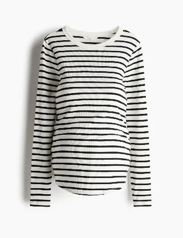 Bluza H&M MAMA, alb/negru