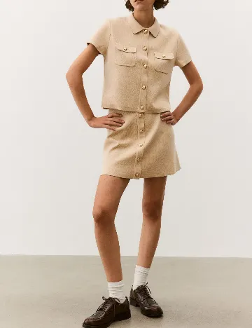 Fusta H&M, crem