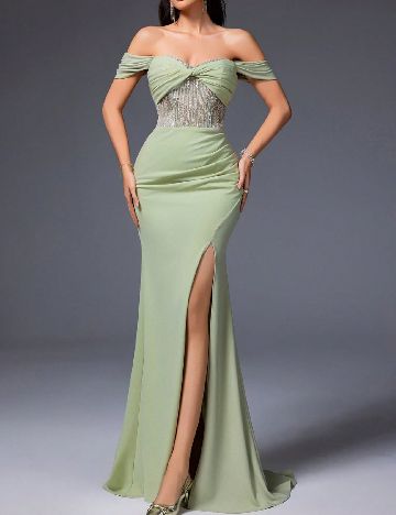 Rochie lunga VIPGIRL, verde deschis
