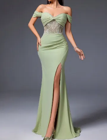 Rochie lunga VIPGIRL, verde deschis