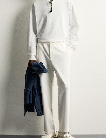Pantaloni Zara, alb