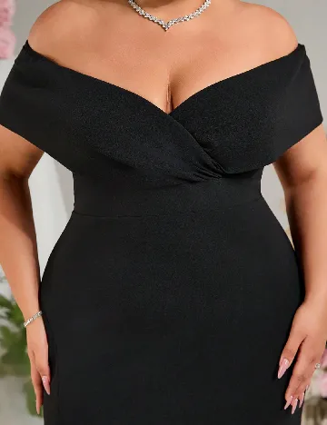 Rochie lunga Everlyl Plus Size, negru