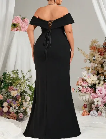 Rochie lunga Everlyl Plus Size, negru