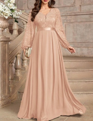 Rochie lunga Miusol, piersica