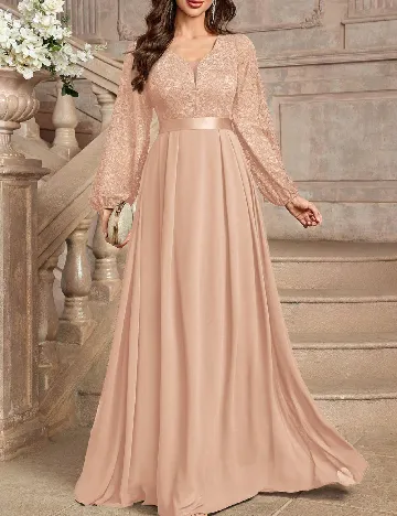 Rochie lunga Miusol, piersica