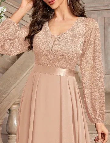 Rochie lunga Miusol, piersica