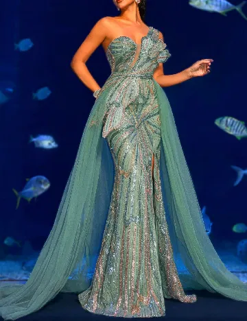 Rochie lunga Faeriesty, verde