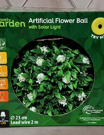 Glob de flori artificiale cu iluminare solară ACTION, verde